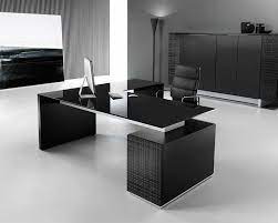 Executive Desks Luxury Black Glass Desks