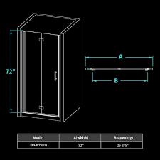 Wellfor 32 In W X 72 In H Bifold Semi Frameless Shower Door In Polished Chrome With 1 4 In Clear Tempered Glass