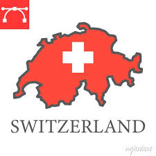 Map Of Switzerland Color Line Icon
