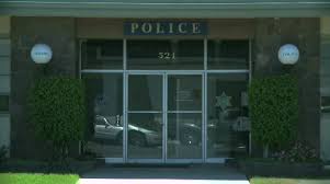 Small Town Police Station Glass Doors