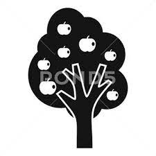 Apple Fruit Tree Icon Simple Vector