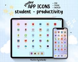Pixel Pastel Hand Drawn Ios17 App Icons