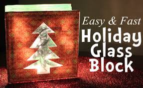 Light Up Holiday Glass Block 30
