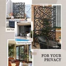 Outsunny 6 5ft Metal Outdoor Privacy