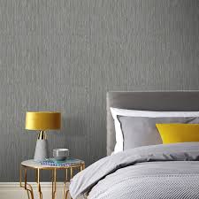 Grey Silver Textured Metallic Wallpaper