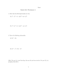 Math 1011 Worksheet 1