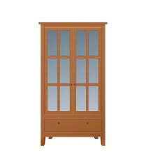 Realistic Icon Of Brown Wooden Cabinet