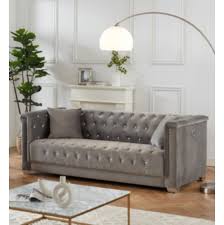 Elegant Grey Velvet Sofa Best Buy Canada