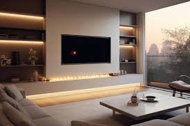 Modern Living Room Sleek Fireplace With
