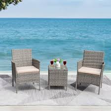 Tozey Gray 3 Pieces Patio Furniture