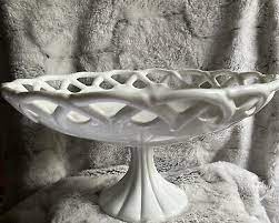 Vintage Milk Glass Fruit Bowl Compote