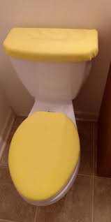 Solid Yellow Fleece Toilet Lid Tank