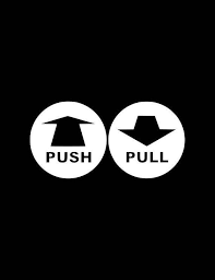 Push Pull Sign Set Push Decal Pull