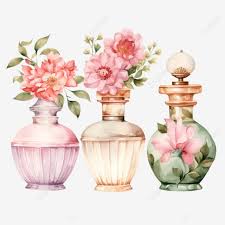 Vintage Perfume Bottle Flowers