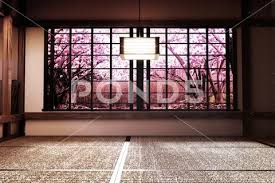 Room Interior With Window View Sakura
