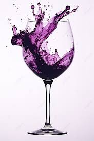 Purple Wine Pouring Out Of A Wine Glass