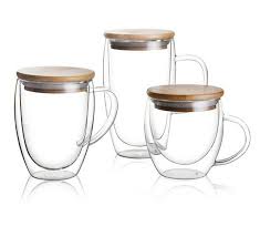 Double Wall Glass Coffee Cup Mug With