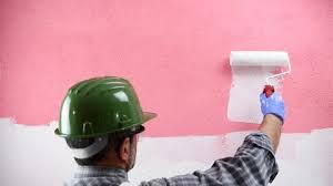 House Painter Worker Painting The Pink