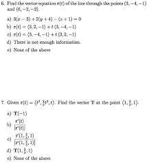 Solved Find The Vector Equation R T