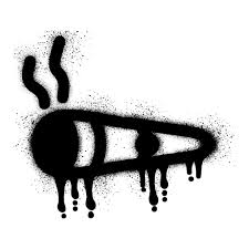 Cigar Icon Graffiti With Black Spray Paint
