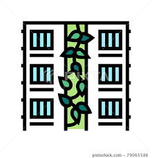 Plant On House Wall Color Icon Vector