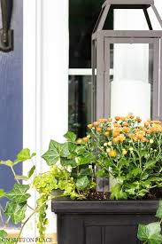 Fall Planter Idea Lanterns Mums On