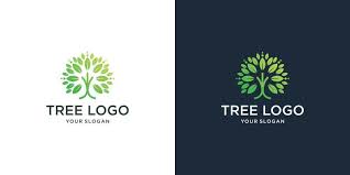 Tree Logo Icon Template Design Round