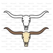 Longhorn Head Skull Texas Design Bull
