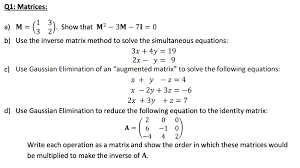 Q1 Matrices Show That M2 ЗМ 71