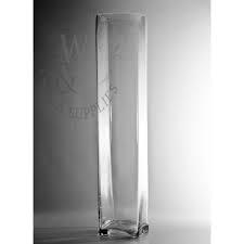 24 Inch Tall Square Glass Vase