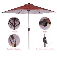 Serga 8 7 Ft Market Patio Umbrella Led