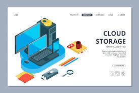 Cloud Storage Landing Page Isometric