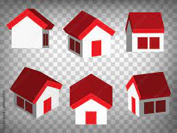 Set Of Abstract 3d Houses Icons 3d