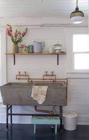 A Vintage Concrete Laundry Sink In The