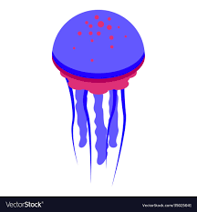 Medusa Jellyfish Icon Isometric Style