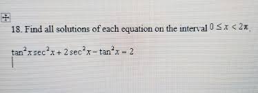 Find All Solutions Of Each Equation On