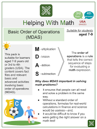 Operations Mdas Math Worksheets