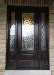 Brown Entry Door With Decorative