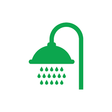 Eps10 Green Vector Shower Icon Isolated