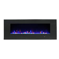 Paramount Mirage 60 Inch Wall Mounted Electric Led Flame Fireplace Black