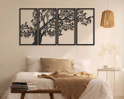 Tree Of Life 4 Panels Metal Wall Art