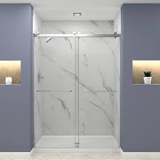 Transolid Bypt608010l T Pc Brooklyn 58 60 In W X 80 In H Frameless Bypass Shower Door In Polished Chrome Featuring Exclusive Truemotion Technology