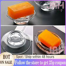 High End Glass Soap Dish Round Storage