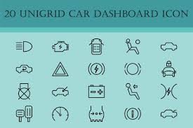 20 Unigrid Car Dashboard Icon Graphic