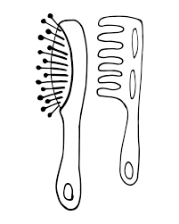 Coloring Page Brush Comb Line Vector