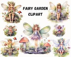 Watercolor Fairy Garden Clipart Fairy
