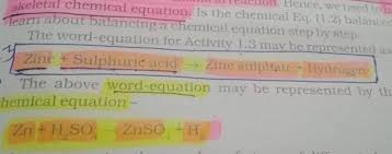 Skeletal Chemical Equation Is The