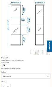 Ikea Detolf Glass Cabinet Glass X 3