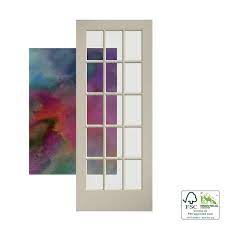 Eightdoors 80 X 30 15 Lite French Clear Glass White Prefinished Solid Wood Core Door