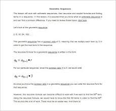 8 Geometric Sequence Examples Doc